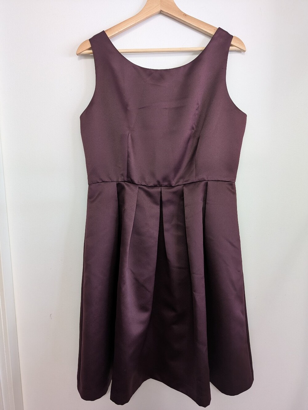 Pink Tartan Medium A-line Dress Purple Maroon Satin Pleated Ball Gown Wedding